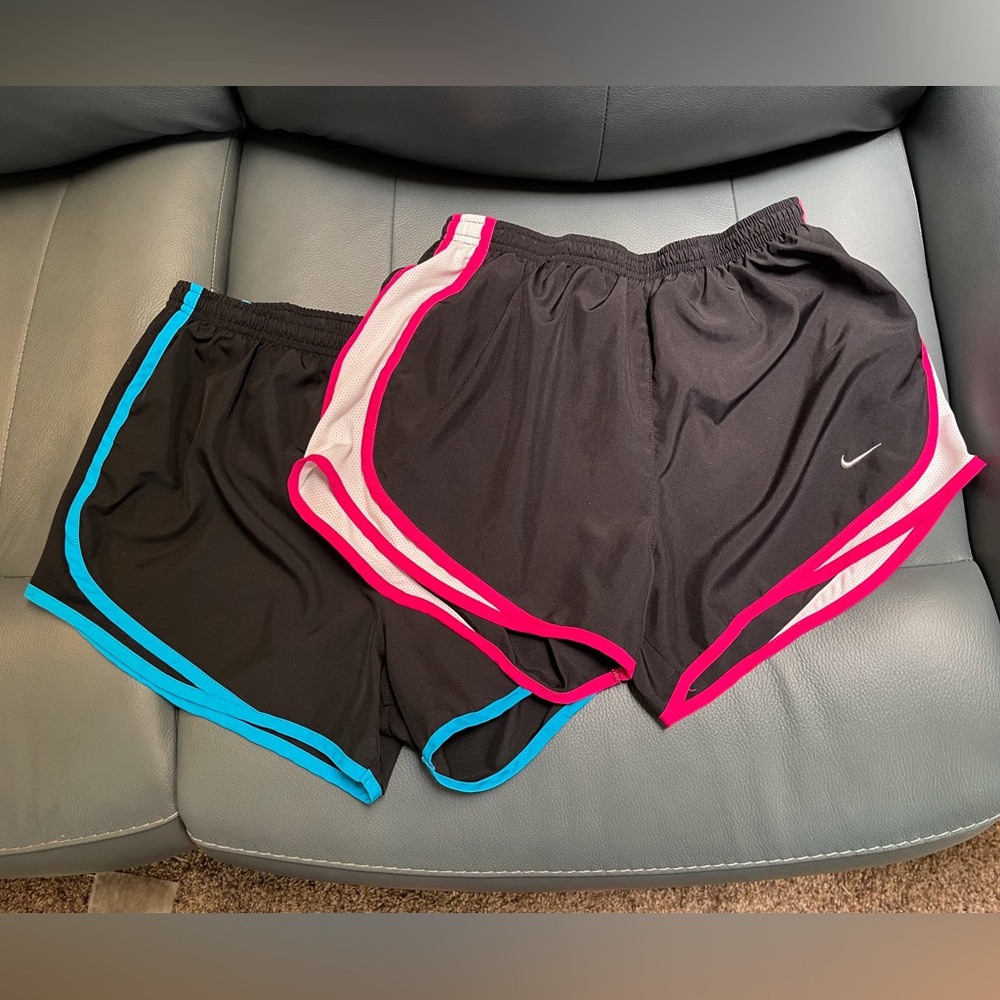 2 Pairs Nike Women's Dri-Fit Athletic/Running Shorts with Liner, Size M